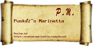 Puskás Marinetta névjegykártya